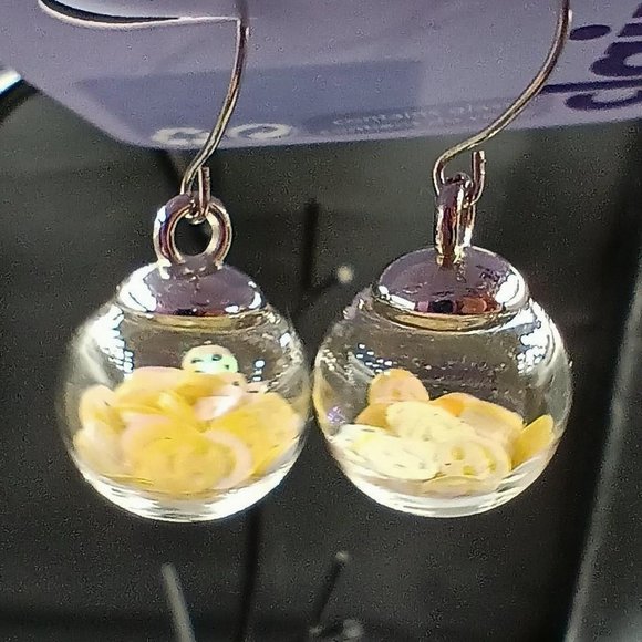 Claire's Happy Face Graffiti Ball Sensitive Solutions Dangle Earrings - Picture 4 of 4